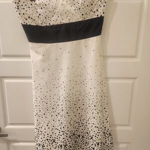 White House Black Market Strapless Black and White Dress